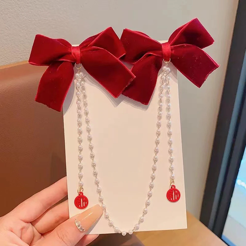 Jepit rambut pita anak-anak aksesori rambut pinggiran putri bayi jepit rambut mutiara untuk anak perempuan