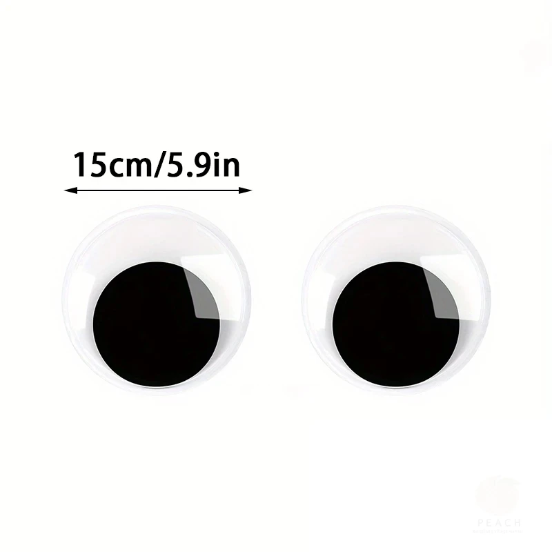 1 Paar Zelfklevende Leuke Enorme Googly Ogen Koelkast Muur Sticker Grappige Grote Zwarte Plastic Ogen Sticker Diy Scrapbook Poppen Oogbol