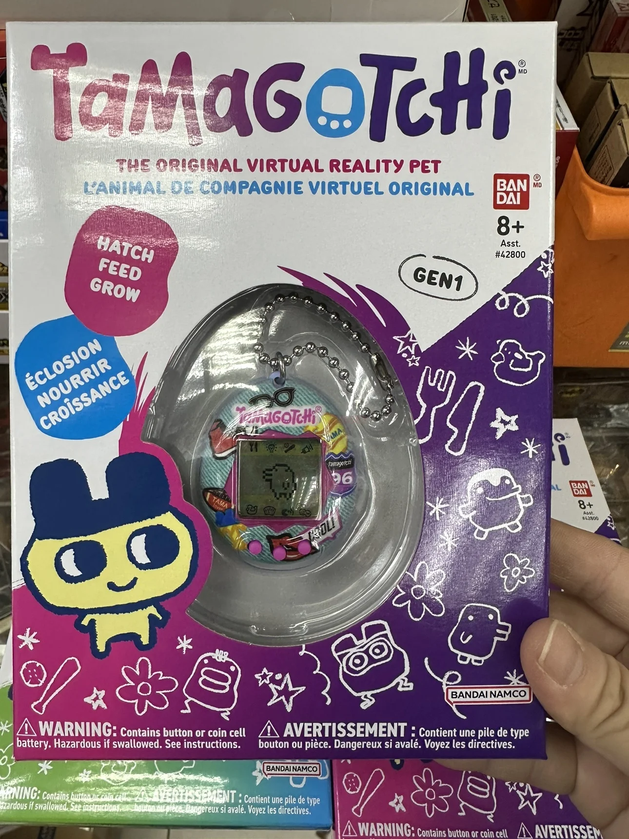 Bandai-Console de jeu électronique d'origine Tamagotchi Pets Machine, Ganso, première génération, version anglaise, jouets authentiques, cadeaux