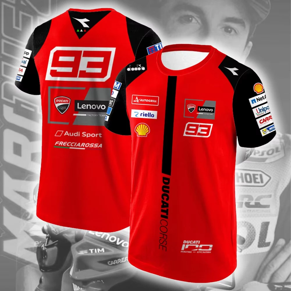 2026 New Marc Marquez 93 Racing Team T-Shirt Men's 3D Print Moto Replica Quick Dry Breathable Casual Sports Plus Size T-Shirts