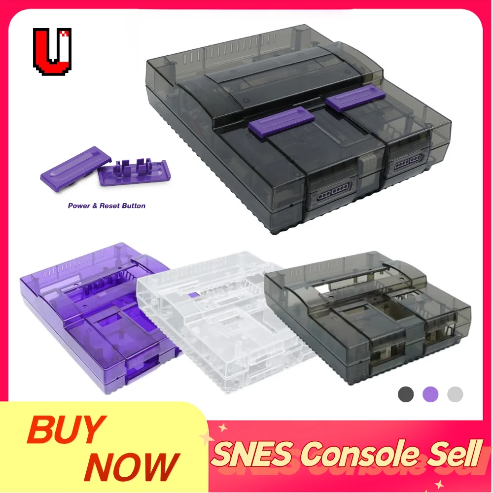 caja-de-repuesto-transparente-para-snes-para-la-super-nintendo-entertainment-system
