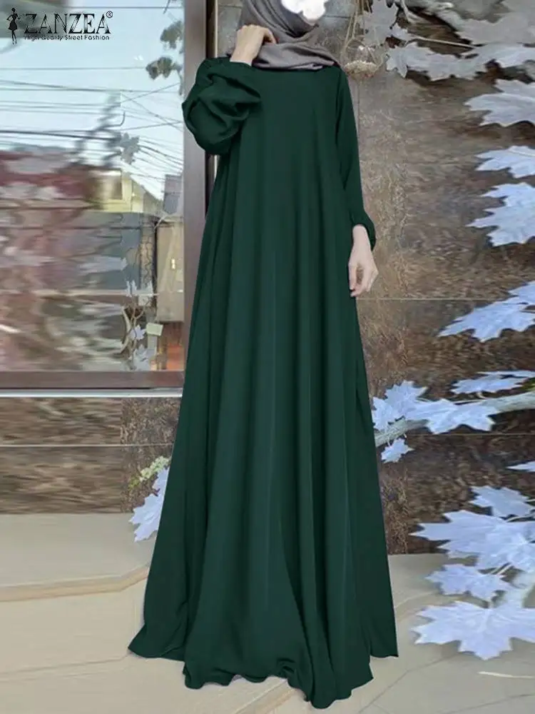 2023 ZANZEA Muslim Turkey Abaya Women Fashion Long Dress Ramadan Maxi Sundress Robe Femme Hijab Vestido Kaftan Isamic Clothing