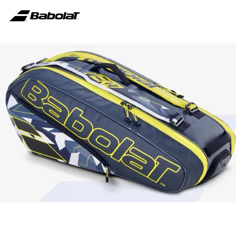 

2023 Babolat 6Pack Nadal Tennis Bag Yellow Large Capacity Tennis Court Backpack Original Professional 12Pack Squash Tennis Bags