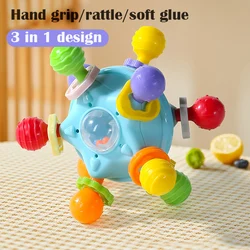 Manhattan Star Ball Soft Silicone Hand Grab Ball Rattle Infantil Chewable Toddler Teeth Soothing Baby Sensory Toy Newborn Gift