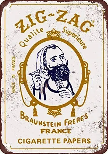 Unoopler  Zig-Zag Cigarette Papers Vintage Look Reproduction Metal Tin Sign es