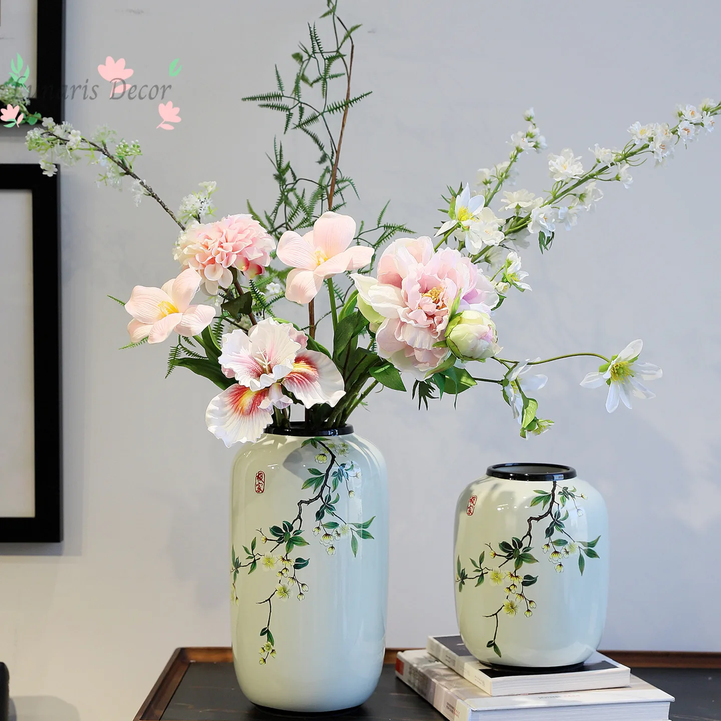 Ceramic vase - minimalist antique style decorative ornament for home living room creative floral arrangements