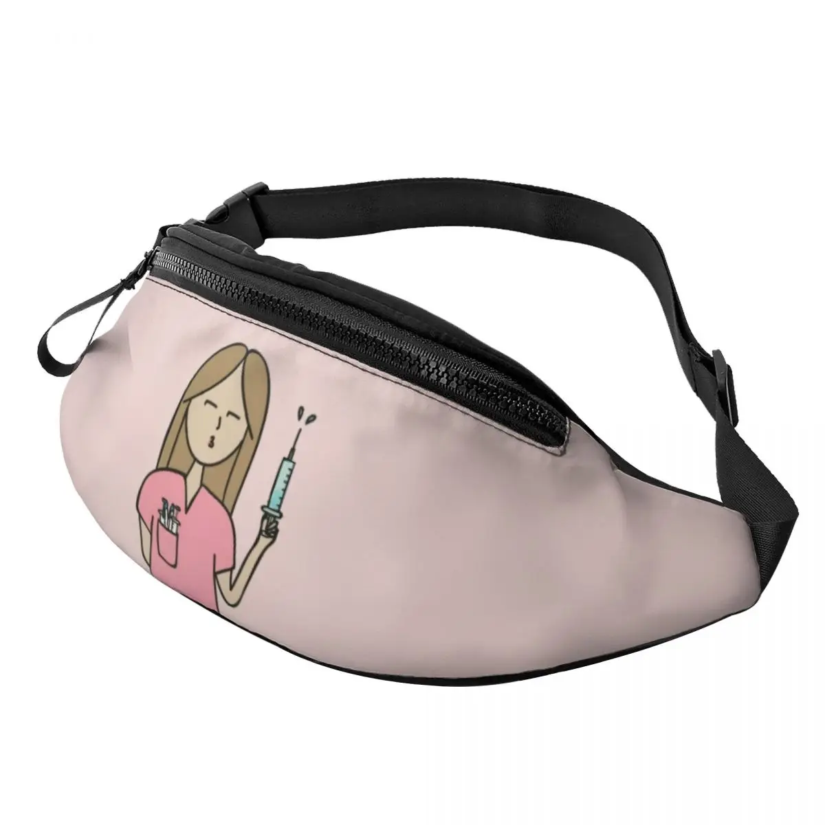 

Custom Enfermera En Apuros Doctor Nurse Medical Fanny Pack for Men Women Cool Crossbody Waist Bag Traveling Phone Money Pouch