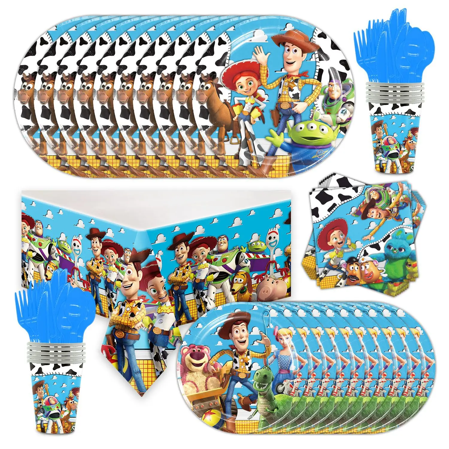 

Toy Story Cartoon Birthday Party Supplies Paper Tableware Plates Napkins Cups Baby Shower Boys Birthday Party Decoration Boys