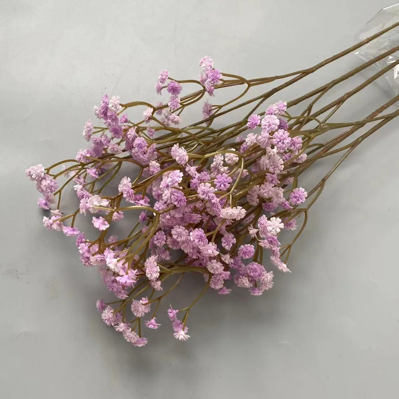 62CM/Stück 81 Hochwertige Kleine Blumen Herbstfarben Weiche Gummi-Gypsophila Trockenblumen 6 Farben PVC-Bouquet Heim- und Gartendekoration
