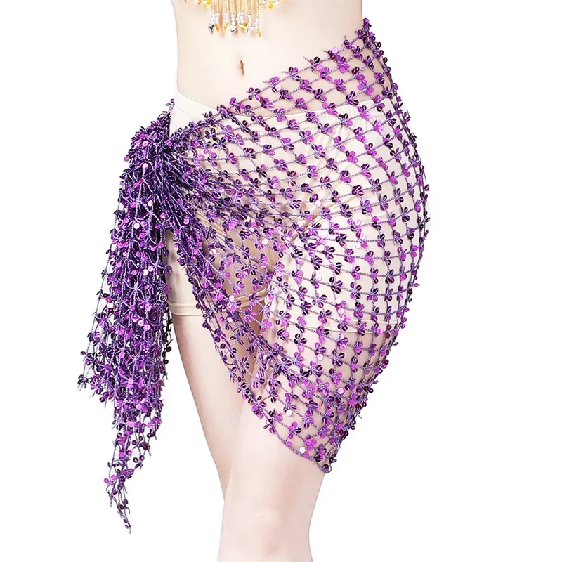Adult Bling Belly Dance Waist Chain Bellydance Hip Scarf Belt Dancing Shawl Waist Wrap Skirt Towel Dancer Stage Accessories