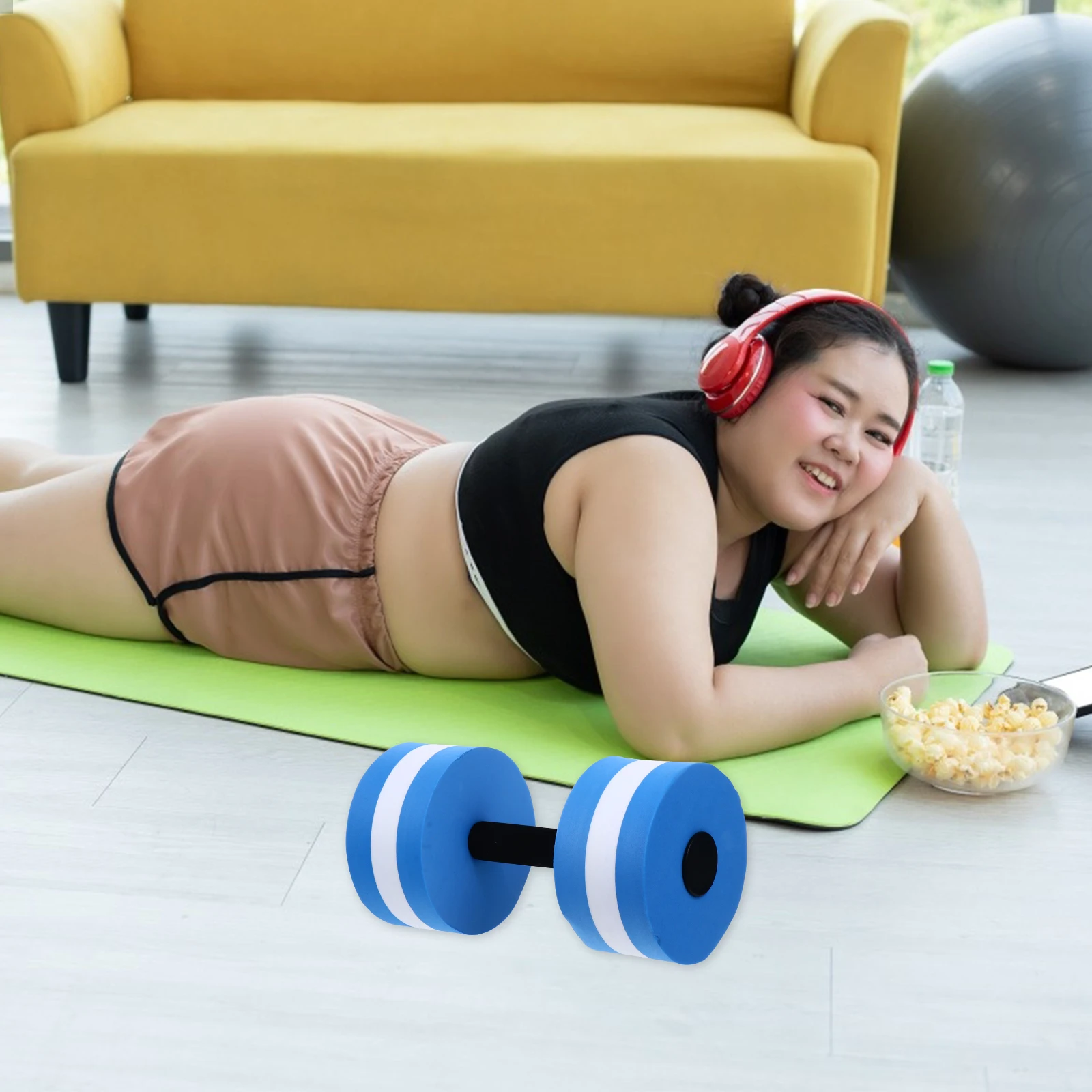 

1pc Water Floating Dumbbell Eva Sports Pool Exercise Fitness Equipment Swimming Barbell Child Adult Use Thermal Composite Three