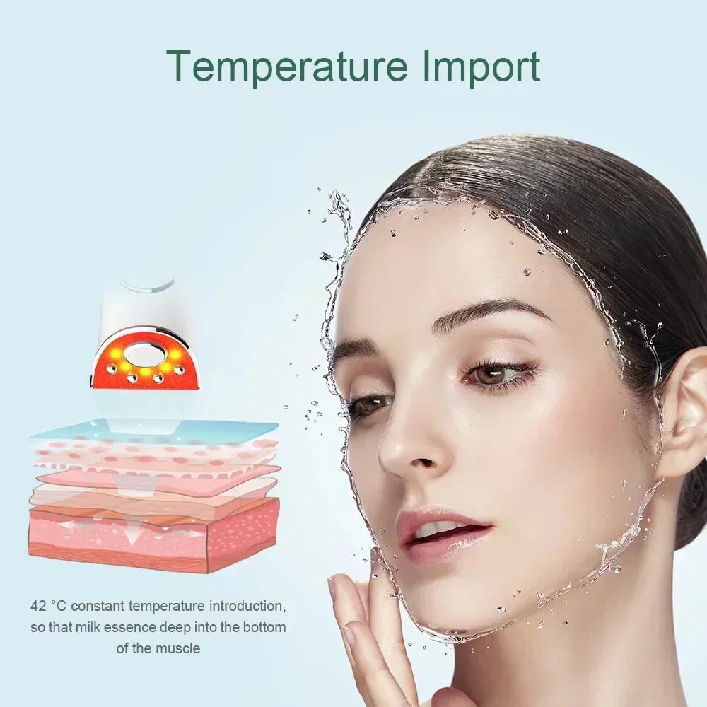 EMS Facial Massager LED Lichttherapie Sonic Ion Trillingen Huidverstrakking Anti Rimpel Gezicht Lifting Huidverjonging Care Tool