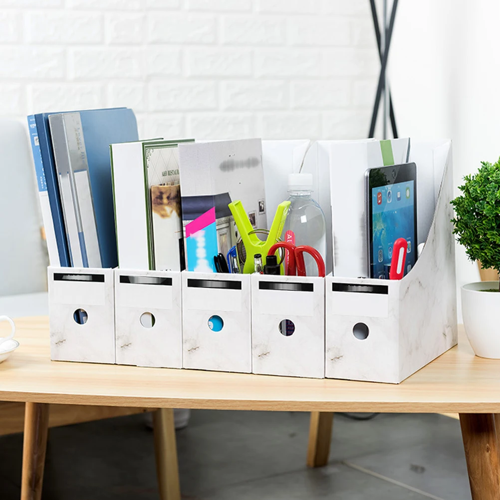 

5pcs Rack Organizer Desktop Document Storage Rack Modern File Stand File Holder For Office Home School Students
