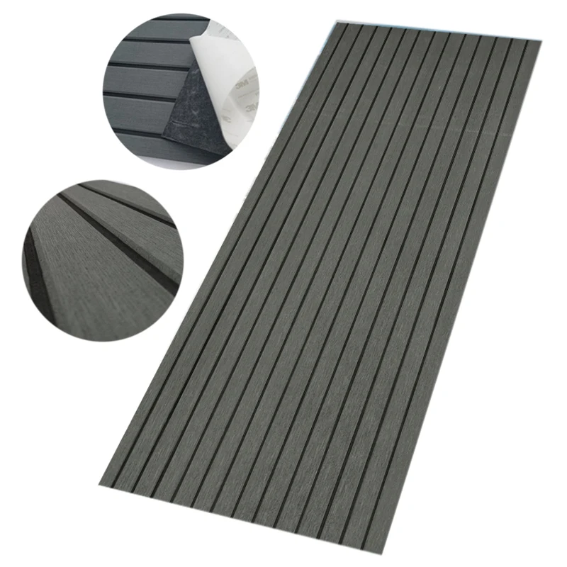 Boat Flooring EVA Foam Decking Sheet Faux Teak Marine Mat Marine Carpet Cooler Tops Seating Non-Slip Self-Adhesive Flooring Mate