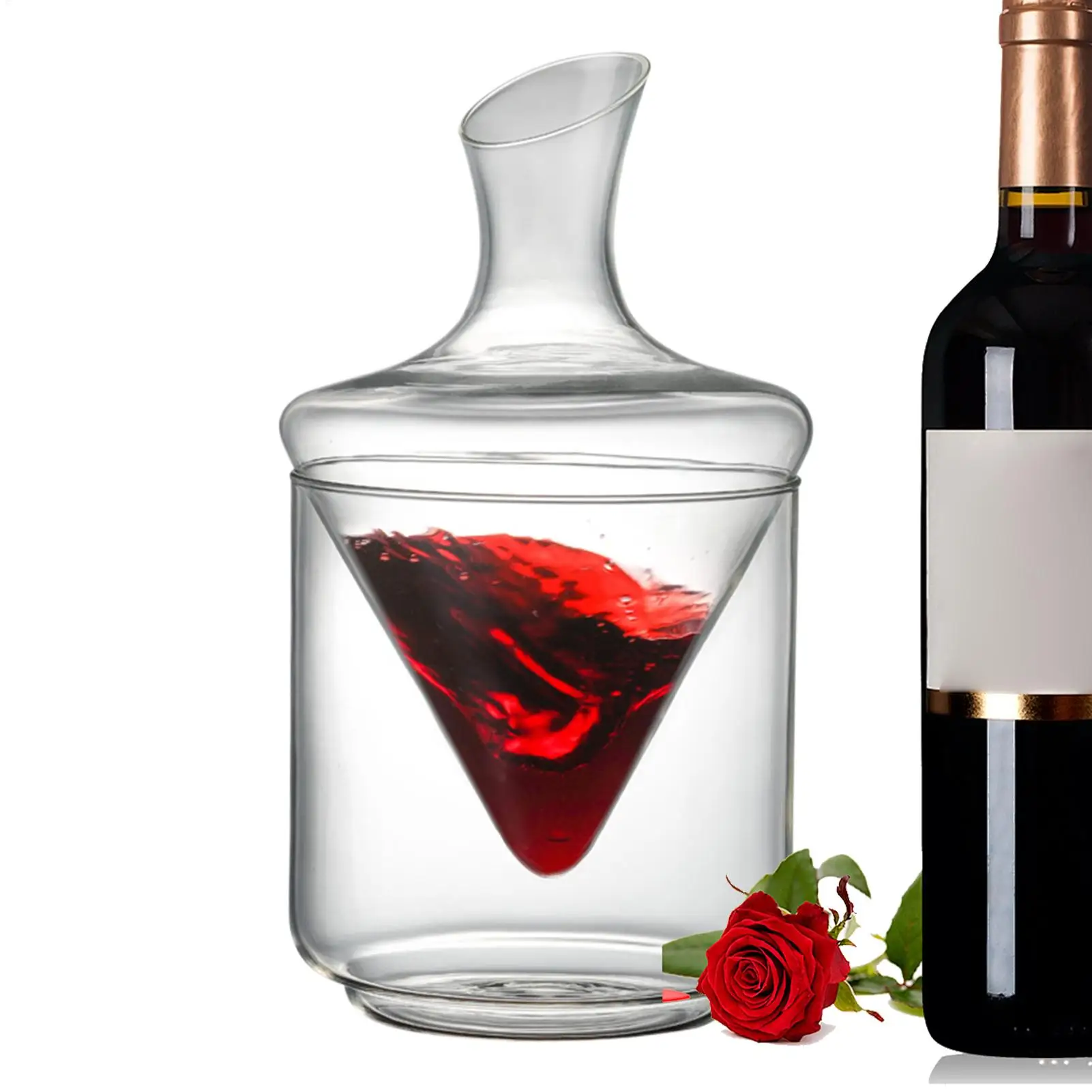 

Whiskey Decanter Glass Liquor Decanter with Ice Bucket Wine Decanting Container with Ice Bucket for Restaurants Hotels Clubs