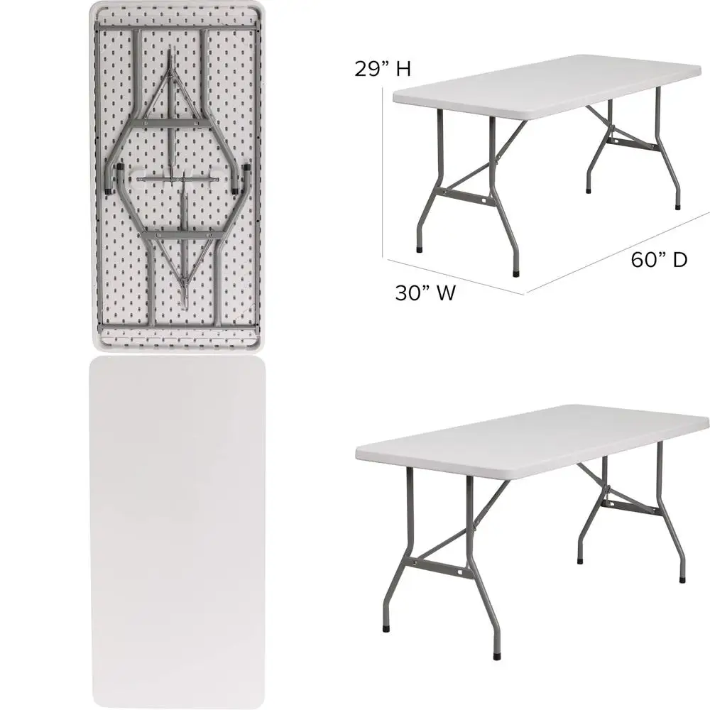

Складной пластиковый стол под гранит белого цвета, 5 футов, для коммерческого использования