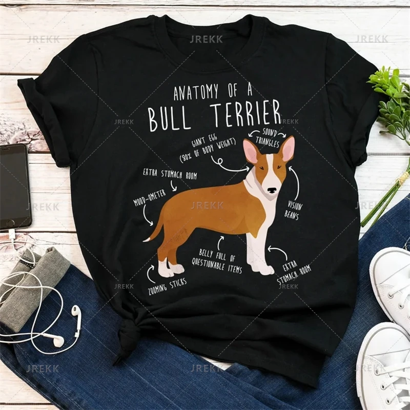 Fashion 3D Bull Terrier Printing T Shirt For Men Animal Bulldog Graphic Tee Shirts Kid Funny Streetwear Short Sleeve Shirts Tops