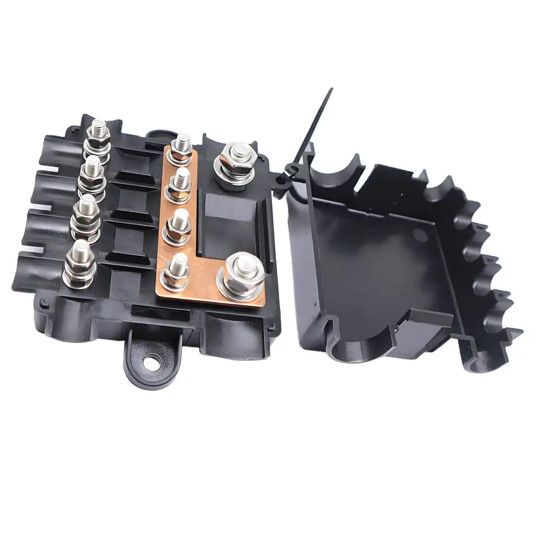 4+1 Way Fuse Box Block Holder Module with Cover 12V-48V Fit For Car Truck Caravan Bus Automotive Marine Boat