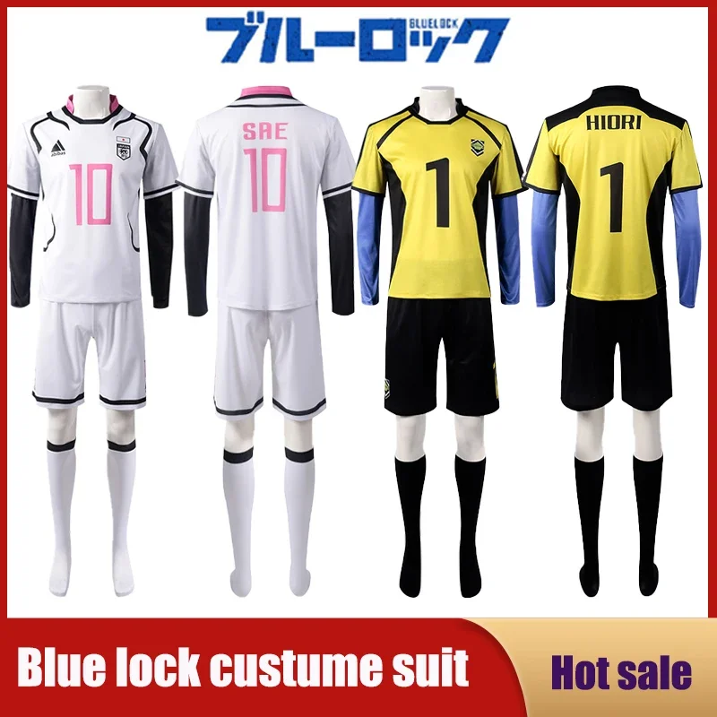 Game Anime Blue Lock Cosplay Costume Wig Shorts T-shirt Stocking Isagi Bachira Chigiri Nagi Reo Ness Football Clothes For Men