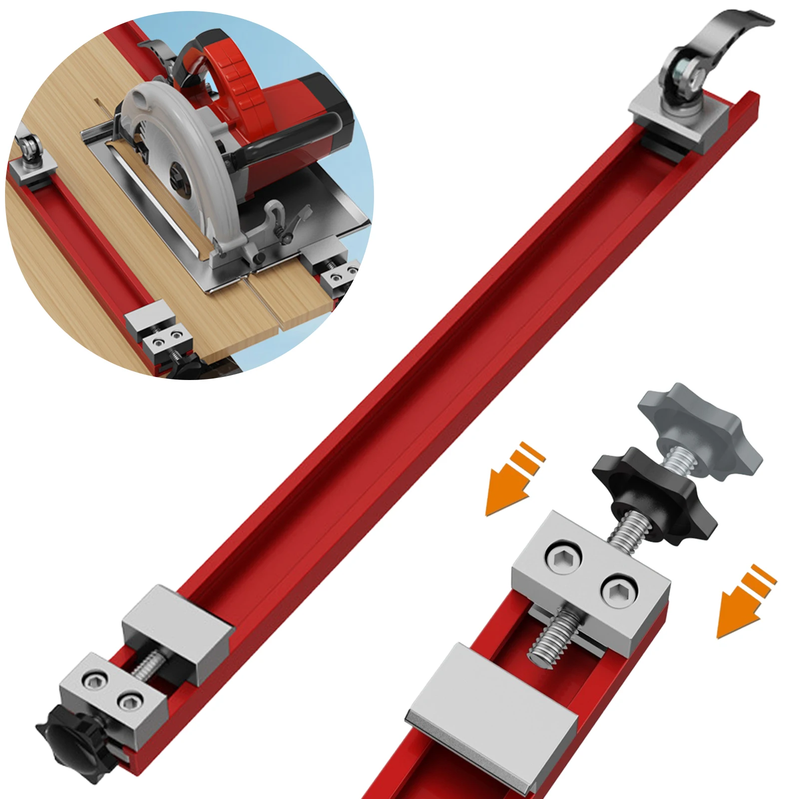 240 مللي متر/360 مللي متر آلة القطع قاعدة دليل السكك الحديدية 2-Way عكس مشبك منشار دائري المسار دليل لوح تقطيع الخشب لكمة موقف أداة