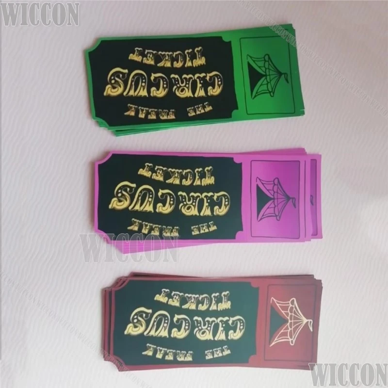 Freak Circus Ticket Card Rojo Verde Rosa Anime Coleccionable Alta Calidad Cosplay Evento Mercancía Halloween Kawaii Sexy Comic Con