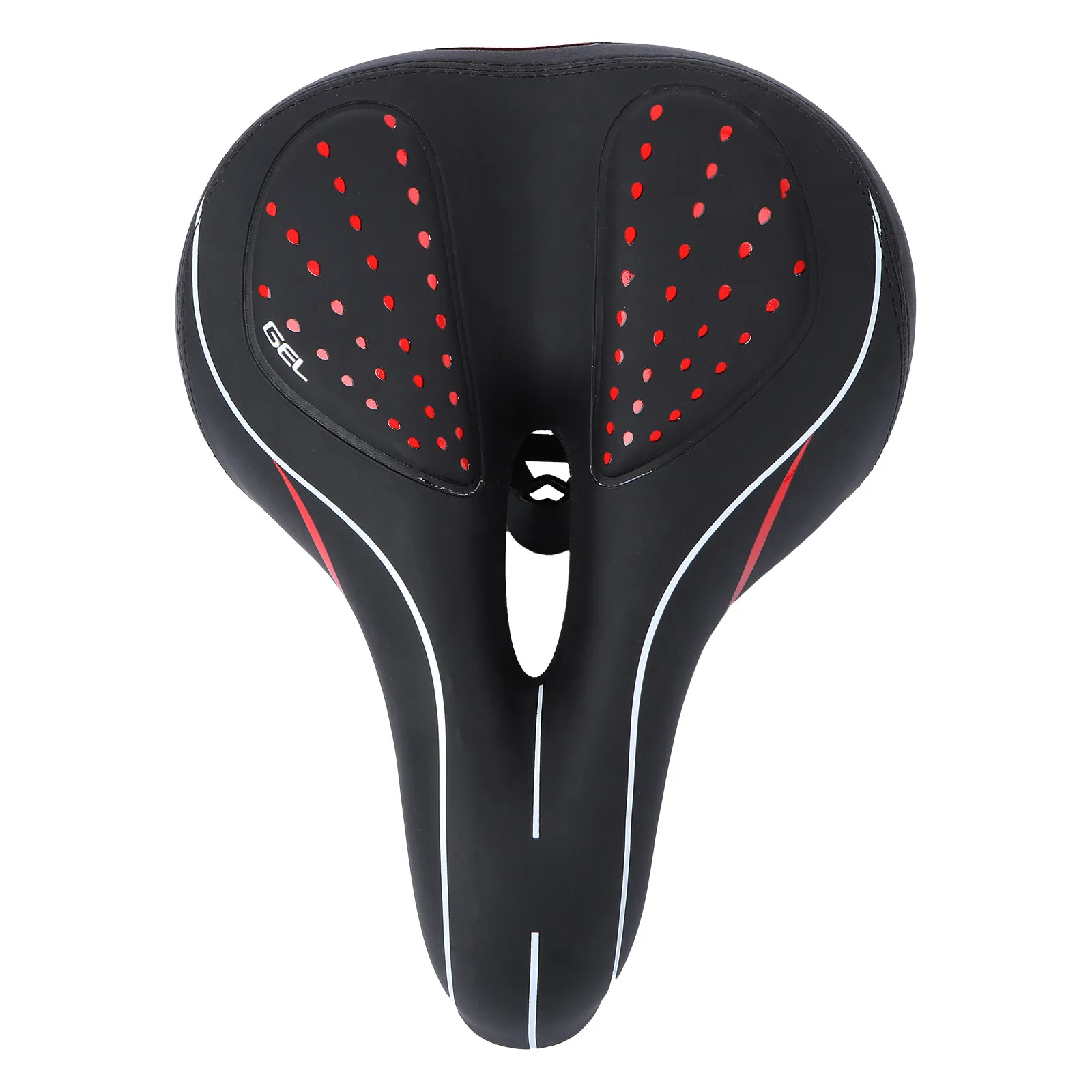

Silicone Shockproof Bike Saddle Red Black Comfortable Breathable Seat Cushion for Mountain Road Racing Bikes Outdoor Cycling