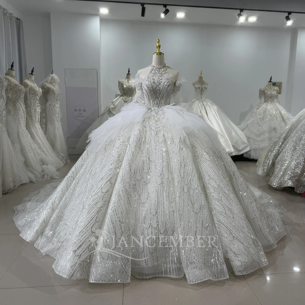 

Detachable Sleeves Wedding Dress With Beading Embellishments For Luxurious and Elegant Bridal Dress Customized платье свадебное