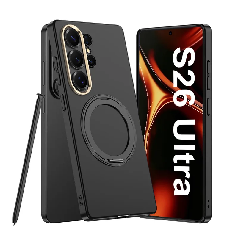 

case for Samsung S26 ultra matte skin feel Magnetic rotating stand ultra-thin protective cover full coverage Shock Proof plain