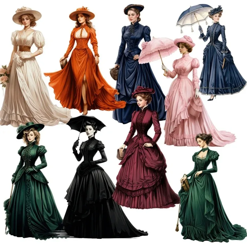 Cute Victorian Period Dress Ladies Stickers  Self-made Fashion Girl Scrapbooking  /Decorative  /DIY Craft Photo Album