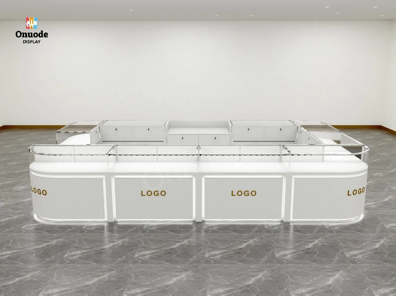 Custom.Luxury Jewelry Showcase for Store Display Elegant Kiosk Counter for Shopping Malls