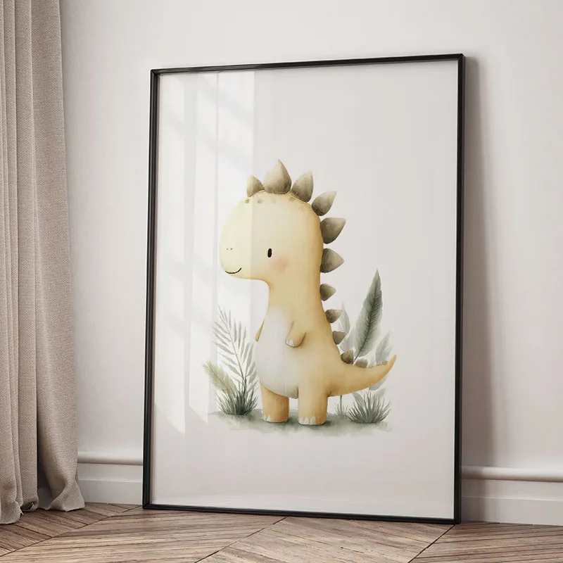 Cartoon Dinosaur Jungle Kawaii Dino Baby Shower Posters Nursery Canvas Painting Wall Art Prints Pictures for Kids Bedroom Decor