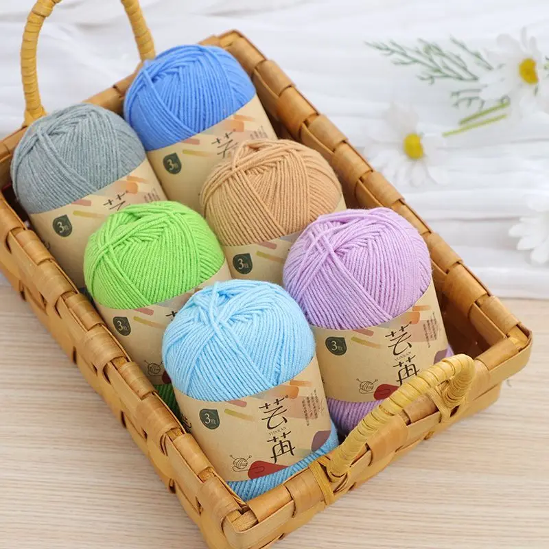 40g 3-strand Milk Cotton with Multiple Colors Available,soft Fluffy Yarn,handmade Scarf,hat,doll,blanket,novice Weaving Material