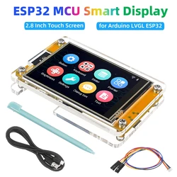 Placa de desarrollo ESP32, módulo TFT LCD con pantalla táctil de 2,8 pulgadas, ESP-WROOM, WIFI y Bluetooth para Arduino LVGL, carcasa acrílica opcional