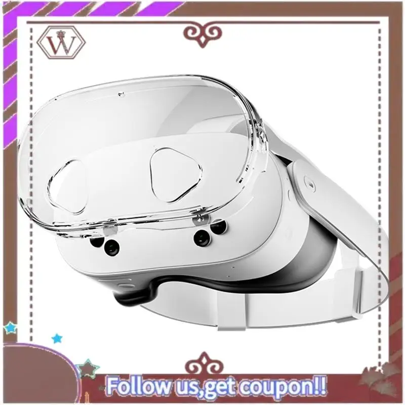 ABBG-For Meta Quest 3S Clear Protective Case+Lens Cover+Joystick Cap TPU Protector Dustproof Cover Set For Meta Quest 3S