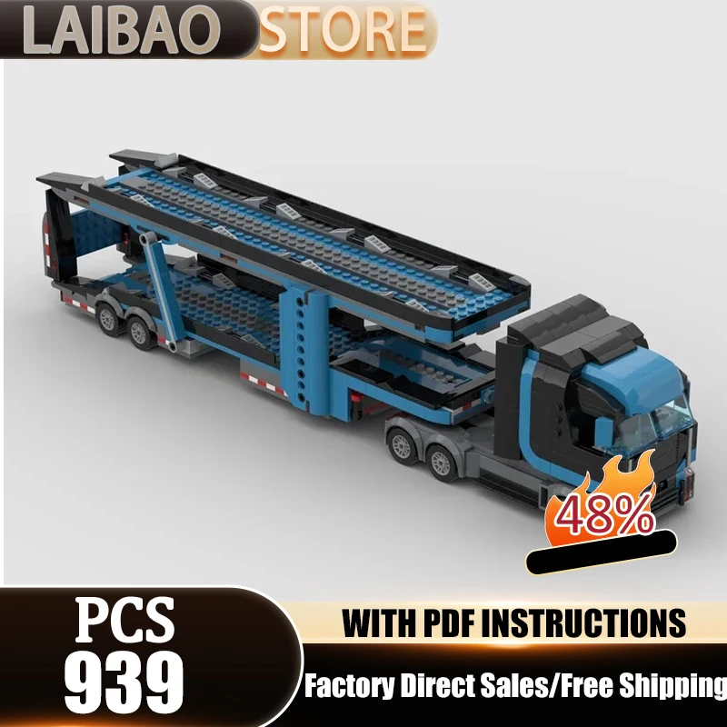 

Moc Building Blocks Car Transporter for Speed Champions Model Technology Brick DIY Assembly Construction Toy Holiday Set Gifts