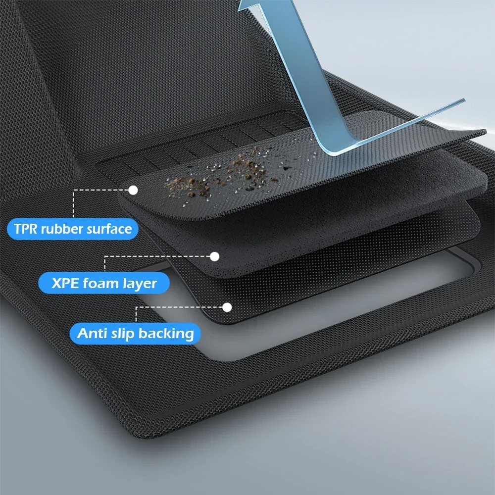 Floor Mats Boot Mat for Tesla Model Y Juniper 2025 Model 3 Highland Floor Liner All Weather Waterproof XPE Trunk Mat Cargo Liner