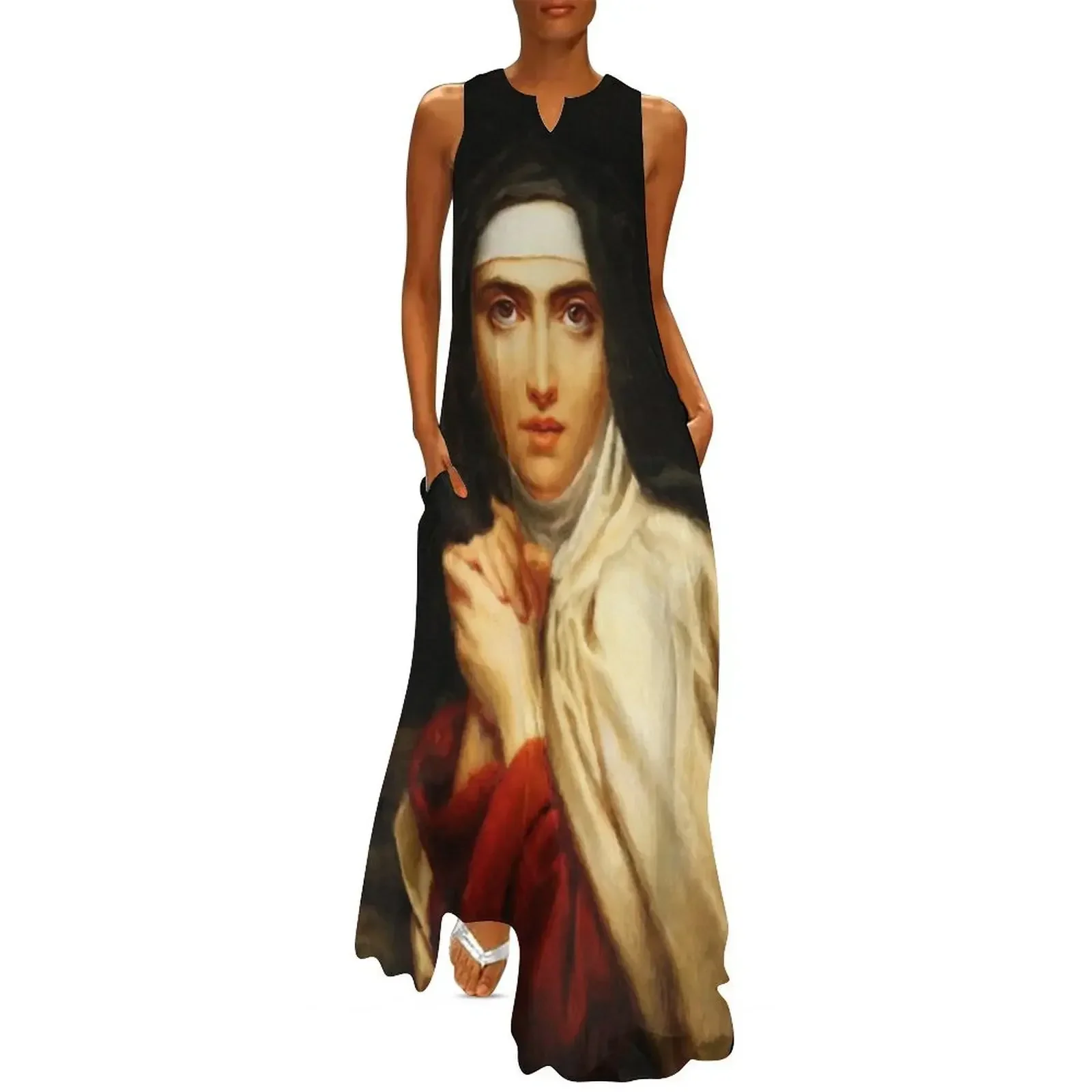 

Saint Teresa of Avila Painting Long Dress Women's summer dress evening dress woman Women's summer skirt