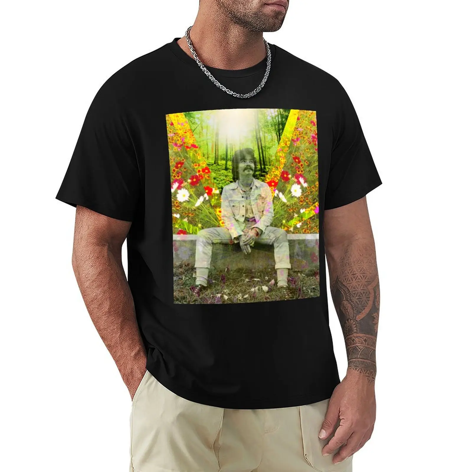 

John Prine T-Shirt Casual Loose Short Sleeve Tee for Men