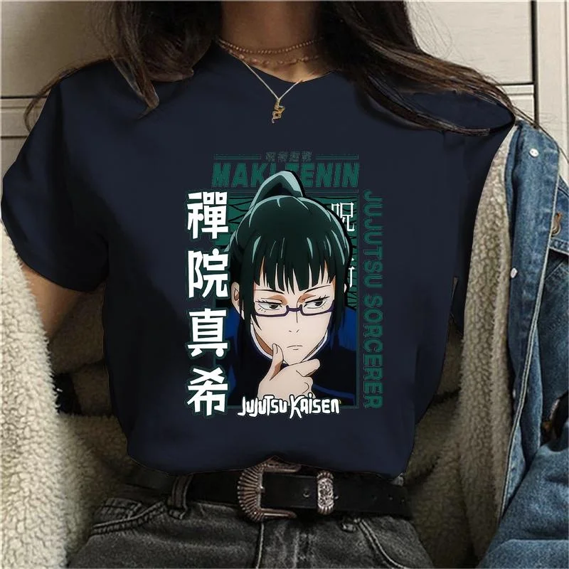 Anime T Shirt Zenin Maki Graphic Printed Round Neck Short Sleeve Women Fashion Casual Loose Tee Tops