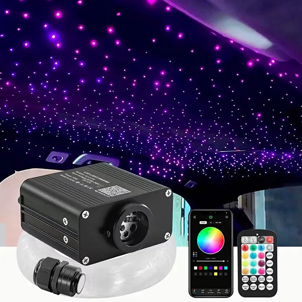 

16W RGBW Twinkle Starry Sky Car Roof Star Ceiling Light Kit Music Control Bluetoothapp Car Interior Fiber Optic Ambient Lamp