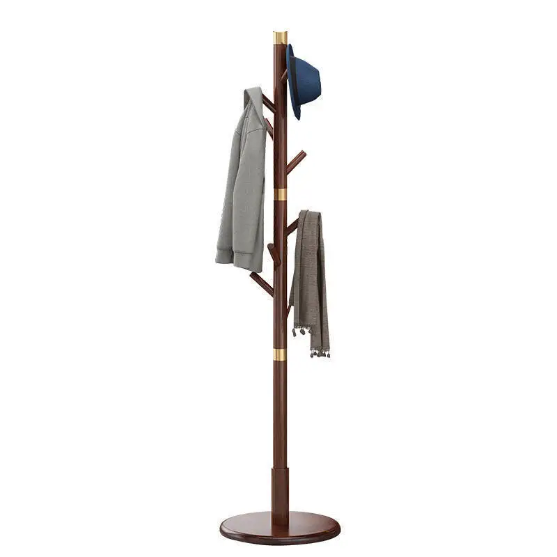 

Wooden coat rack Floor-to-ceiling bedroom Home New Chinese-style office clothes pole Vertical clothes rack Light luxury bag
