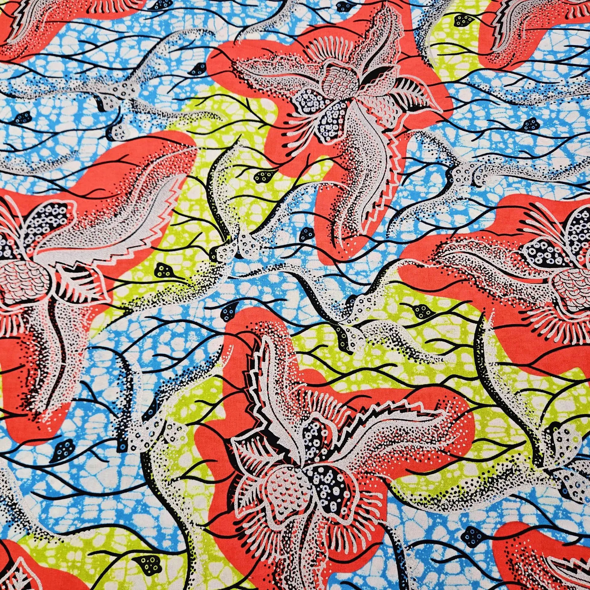 6Yards Long Printed Multicolor - Sewing Batik 评论和价格
