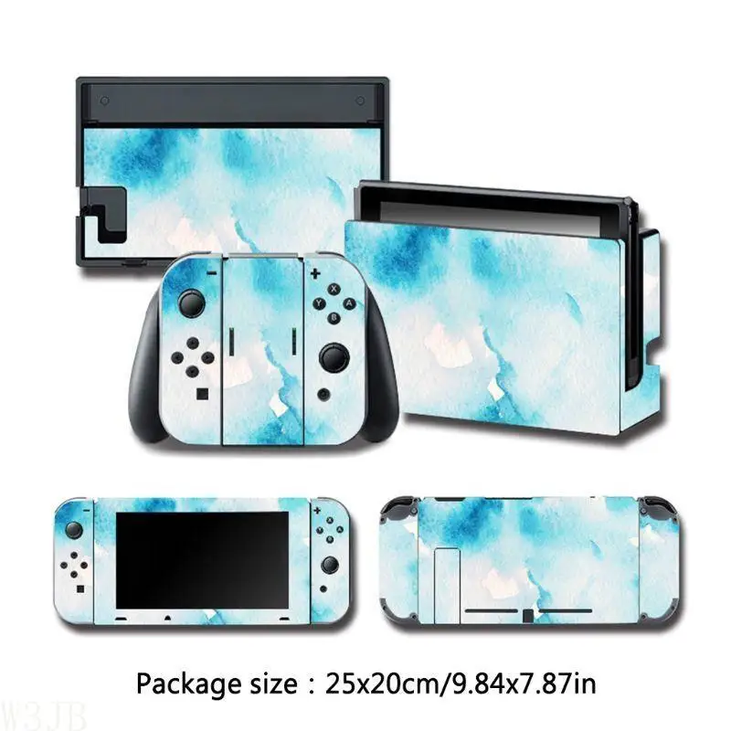 W3JB Ganzkörper-Aufkleber für Switch-Schutzhülle, bunte Kunst für Konsole – Detail 6