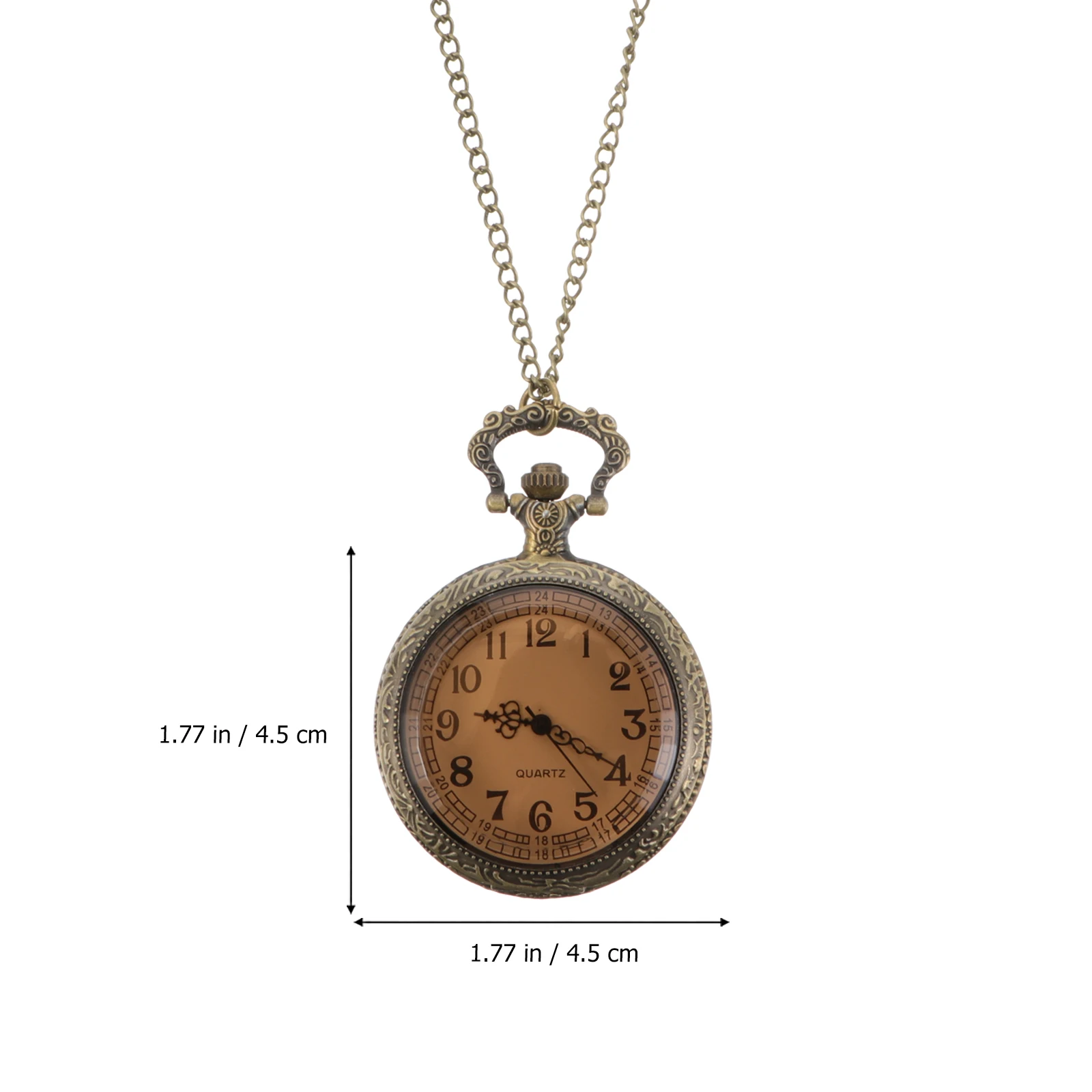 

Retro Pocket Mechanical Quartz Alloy Quartz Pocket Watch Bronze Lid Chain Pendant Vintage Timepiece Gifts