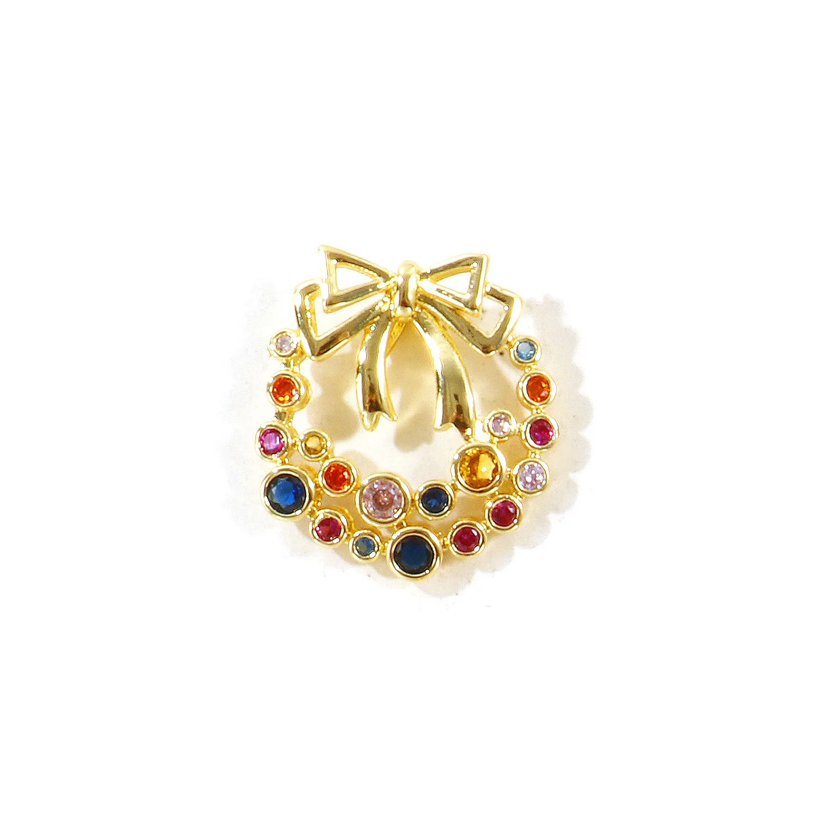 2 Stück Weihnachts-Zirkonia-Anhänger Weihnachtsbaum Elch Messing 18K vergoldete Anhänger für DIY Halsketten Schmuckherstellung Großhandel – Detail 6