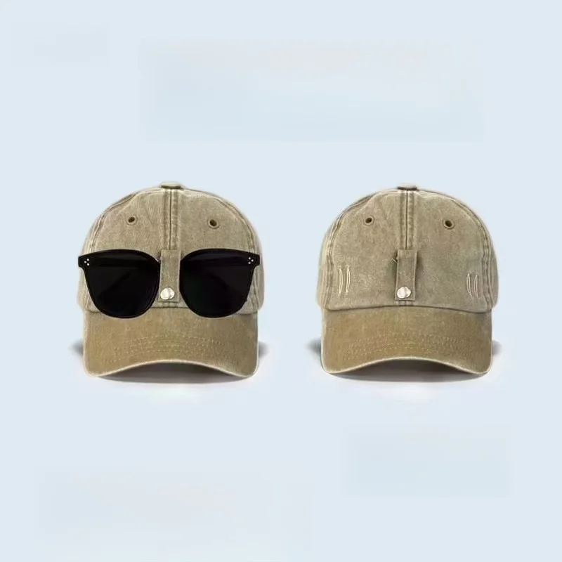 Unisex Sommer-Baseballkappen mit Brille, Pilotenmütze, Persönliche Hip-Hop Schirmmütze für Damen und Herren, Outdoor-Sport Sonnenschutz-Caps