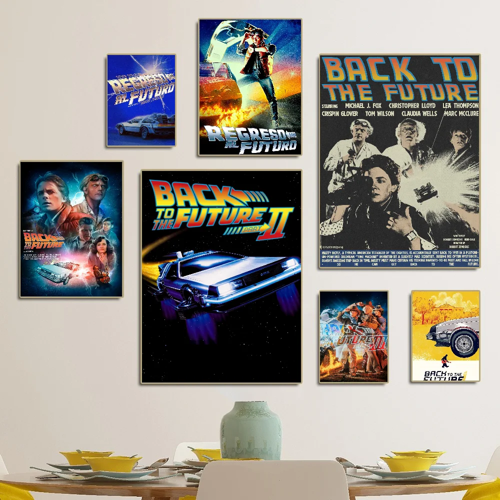 فيلم العودة إلى المستقبل ثلاثية أنيمي الملصقات لزجة يتوهم الجدار ملصق لغرفة المعيشة زخارف للحانات ديكور جدران الغرفة #2