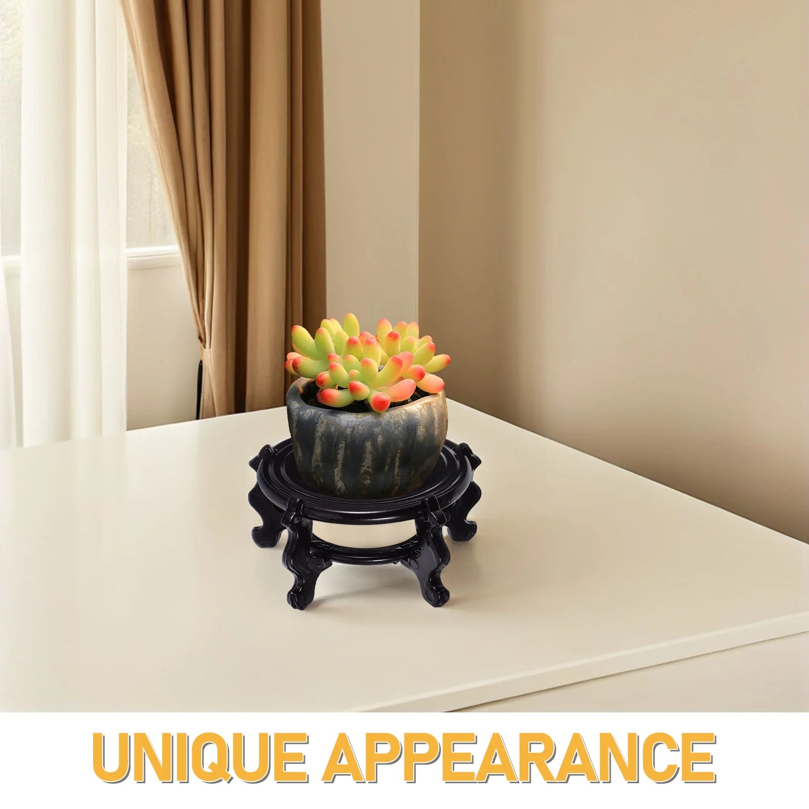 Flower Pot Base Bracket Resin Stand Vase Holder Smooth Surface Space Saver Plant Pot Riser Display Figurine Desktop Storage