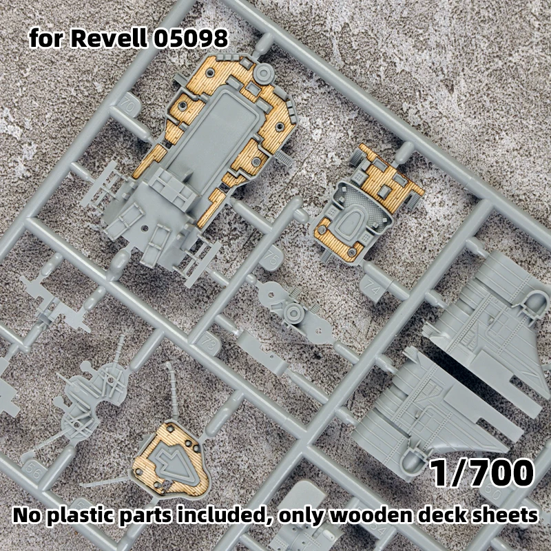 Modell-Upgrade-Teile Lasergeschnittene Holzdeckplatte mit selbstklebender Ankerkette für 05098 Revell KM Bismarck 1/700 – Detail 2