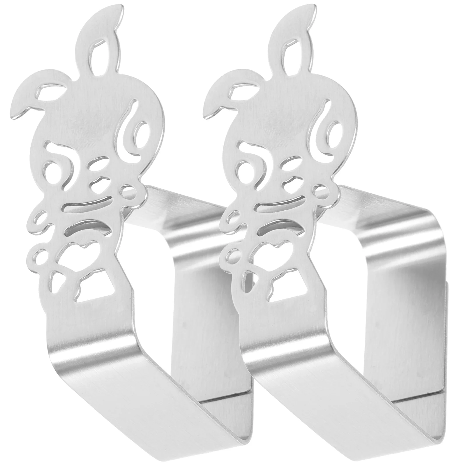 

2 Pcs Tablecloth Clips Stainless Steel High Elasticity Napkin Ring Holders Outdoor Picnic Party Supply Windproof Clamp
